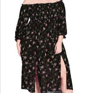 City Chic Garden Floral Slit Dress Size 14/XS